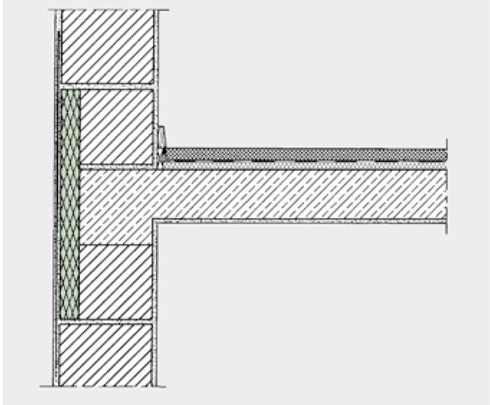 Fig. 1.5 Isolamento ottimale dei ponti termici nella zona di appoggio del solaio.